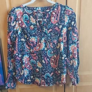 LOFT Floral Paisley Blouse XSP